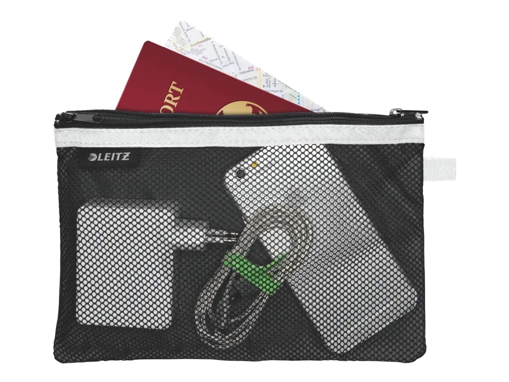 Leitz WOW Travel Large - Pung for passport / medicine / cables / power bank / cosmetic - nylon - svart