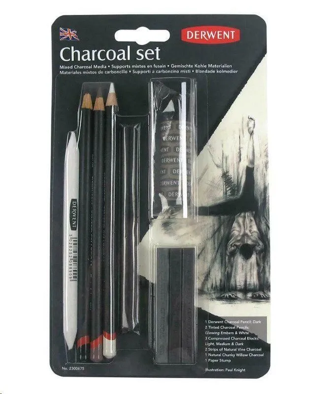 Derwent Mixed Charcoal Sæt - blandet kul sæt