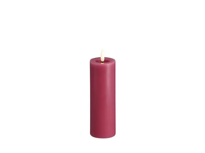 Moods & More LED-blokklys i vintage rose med smelte­effekt – Ø 4,9 cm x H 15 cm