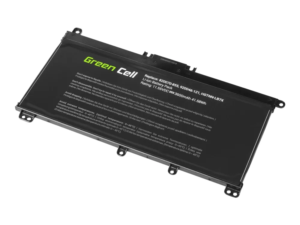Green Cell - Batteri til bærbar PC (tilsvarer: HP TF03XL, HP HSTNN-LB7X, HP 920046-421, HP 920070-855) - litiumpolymer - 3600 mAh - svart - for HP Pavilion Laptop 14, 15, 17