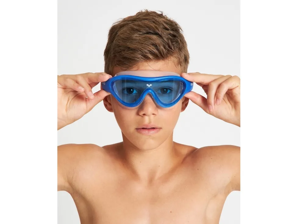 Arena The One Mask Jr, Unisex, En Størrelse, Blå, Gjennomsiktig, Polykarbonat, Silikon, Blå, Polykarbonat