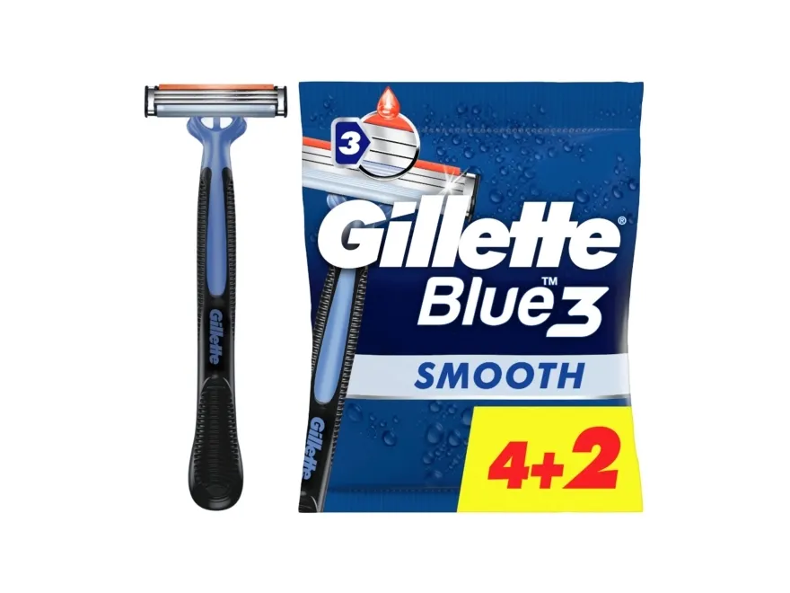 Gillette Blue3 Smooth, Blå, 6 stykker