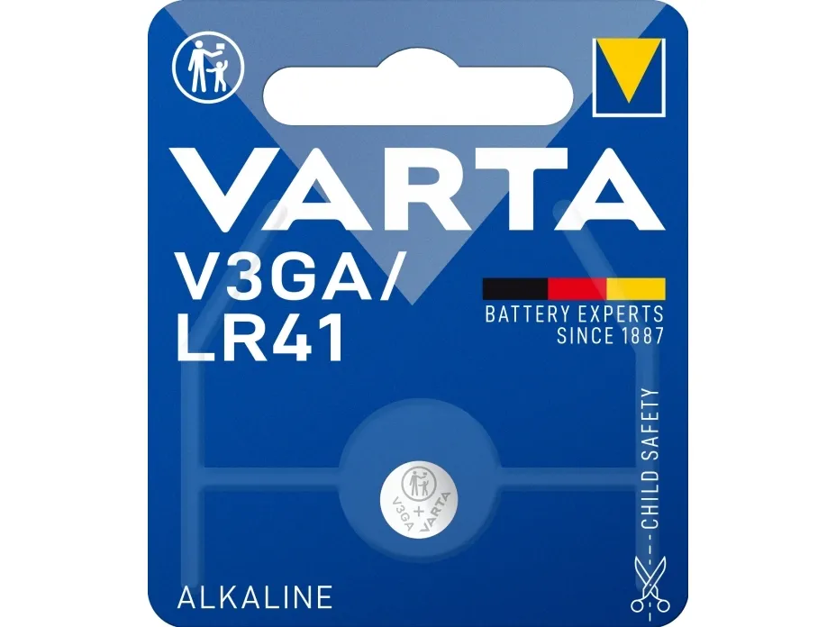 Varta 24261 101 401, Engangsbatteri, LR41, Alkalinsk, 1,5 V, 1 stykker, Rustfritt stål