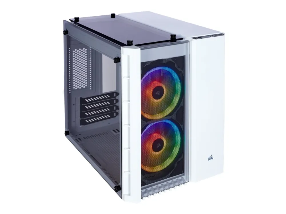 CORSAIR Crystal Series 280X RGB - Tower - micro ATX - sidepanel med vindu (herdet glass) - ingen strømforsyning (ATX) - hvit - USB/lyd
