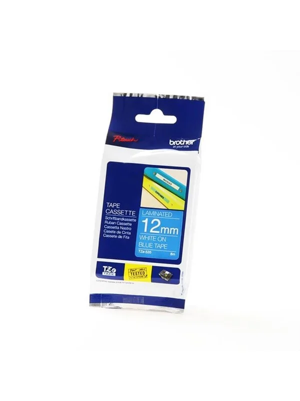 Brother TZE535 - White on blue - Roll (1.2 cm x 8 m)