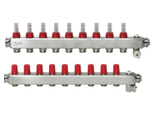 Danfoss SSM manifoldsæt 9+9 m/flowmetre og endestykke