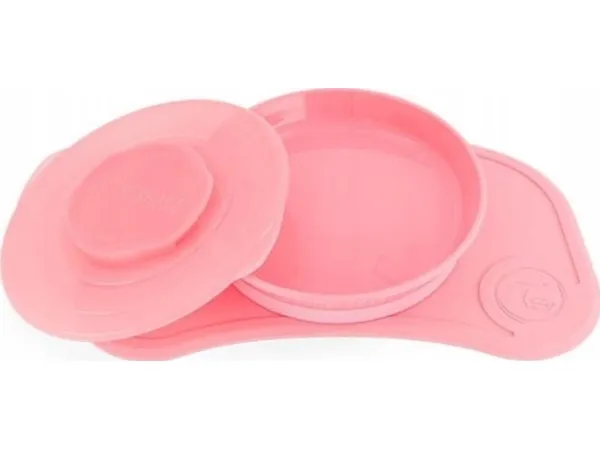 Spinning Twistshake Click-Mat minimatte + pastell rosa tallerken