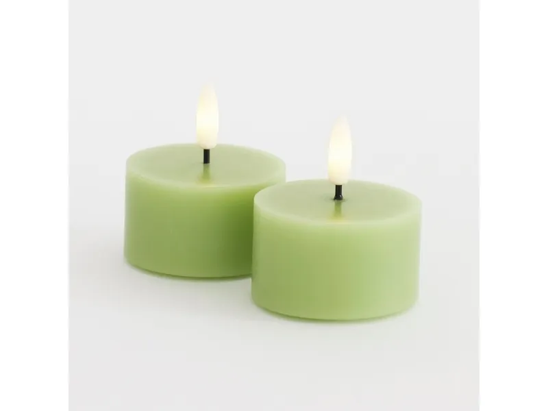 Sille telys 2 stk. sett, Ø6xH3,4 cm Spring Green