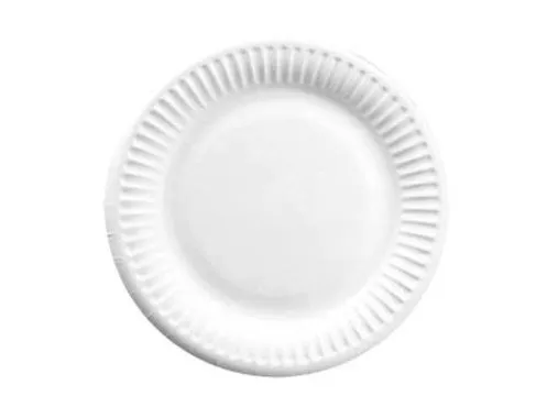 Paptallerken Catersource Ø15cm Bionedbrydelig Hvid,100 stk/pk