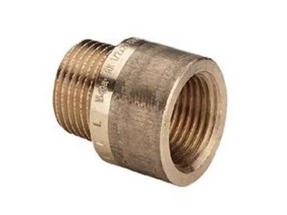 1/2 x 15 mm Rødgods Silicium Bronze gevindfittings forlænger