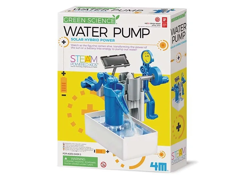 4M Green Science Water Pump, Ingeniørvitenskapssett, Ingeniørvitenskap, 5 år, Blå, Grå, Hvit
