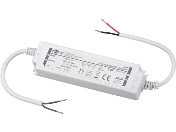 Goobay 74768, Elektronisk lystransformator, Hvit, IP67, -20 - 45 °C, 60 W, 220 - 240 V