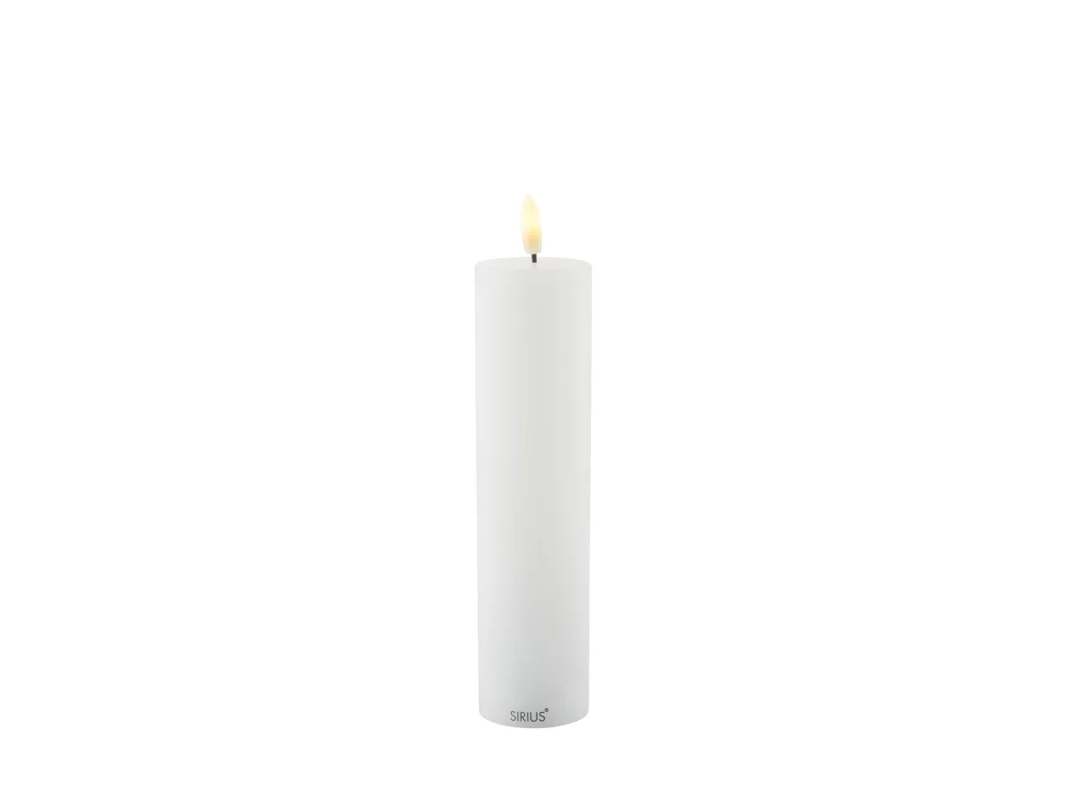 Sirius Sille Genopladelig Bloklys Hvid - Ø 5 cm - H 20 cm