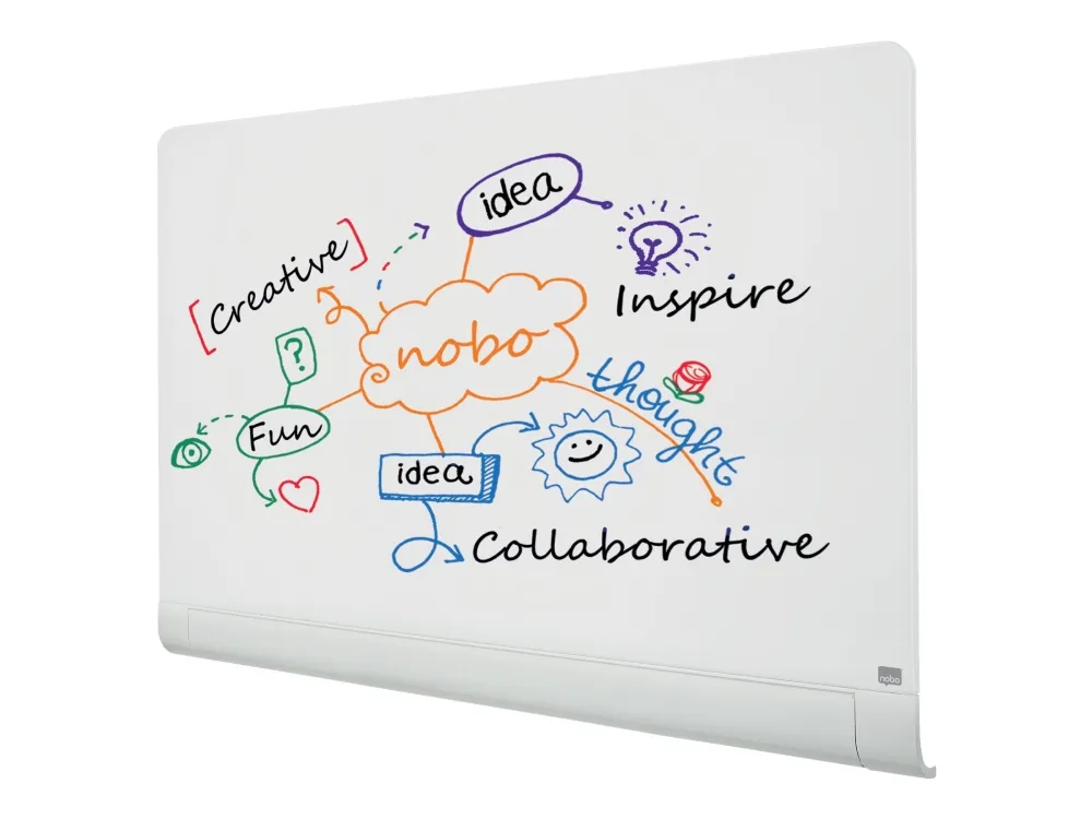 Nobo Diamond - Whiteboard - veggmonterbar - 1264 x 711 mm - herdet glass - magnetisk - hvit