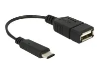 Delock - USB-adapter - USB-C (hann) til USB (hunn) - USB 2.0 - 15 cm - svart