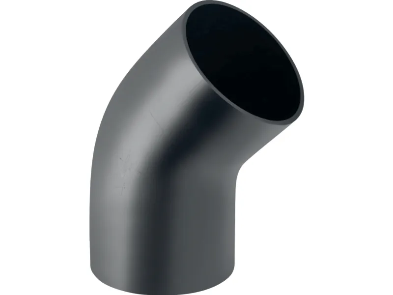 200 mm x 45° Bøjning med stor radius sort PEH Geberit