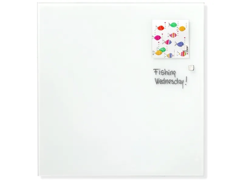 Magnetisk glastavle 35 x 35 cm hvid