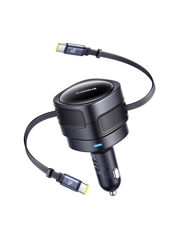 Baseus Enjoyment Max Car Charger with USBâC + USBâC Cables 60W - Black