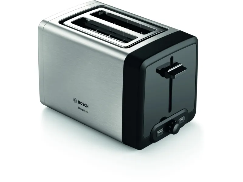Bosch DesignLine TAT4P420 - Brødrister - 2 skive - 2 Spor - rustfritt stål / svart
