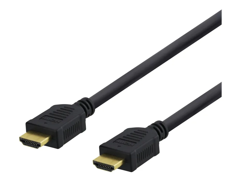 DELTACO HDMI-1005D - HDMI-kabel med Ethernet - HDMI hann til HDMI hann - 50 cm - svart - 4K-støtte