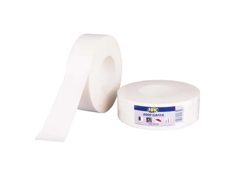Gaffa 6000 tape hvid, 50mm x 25m