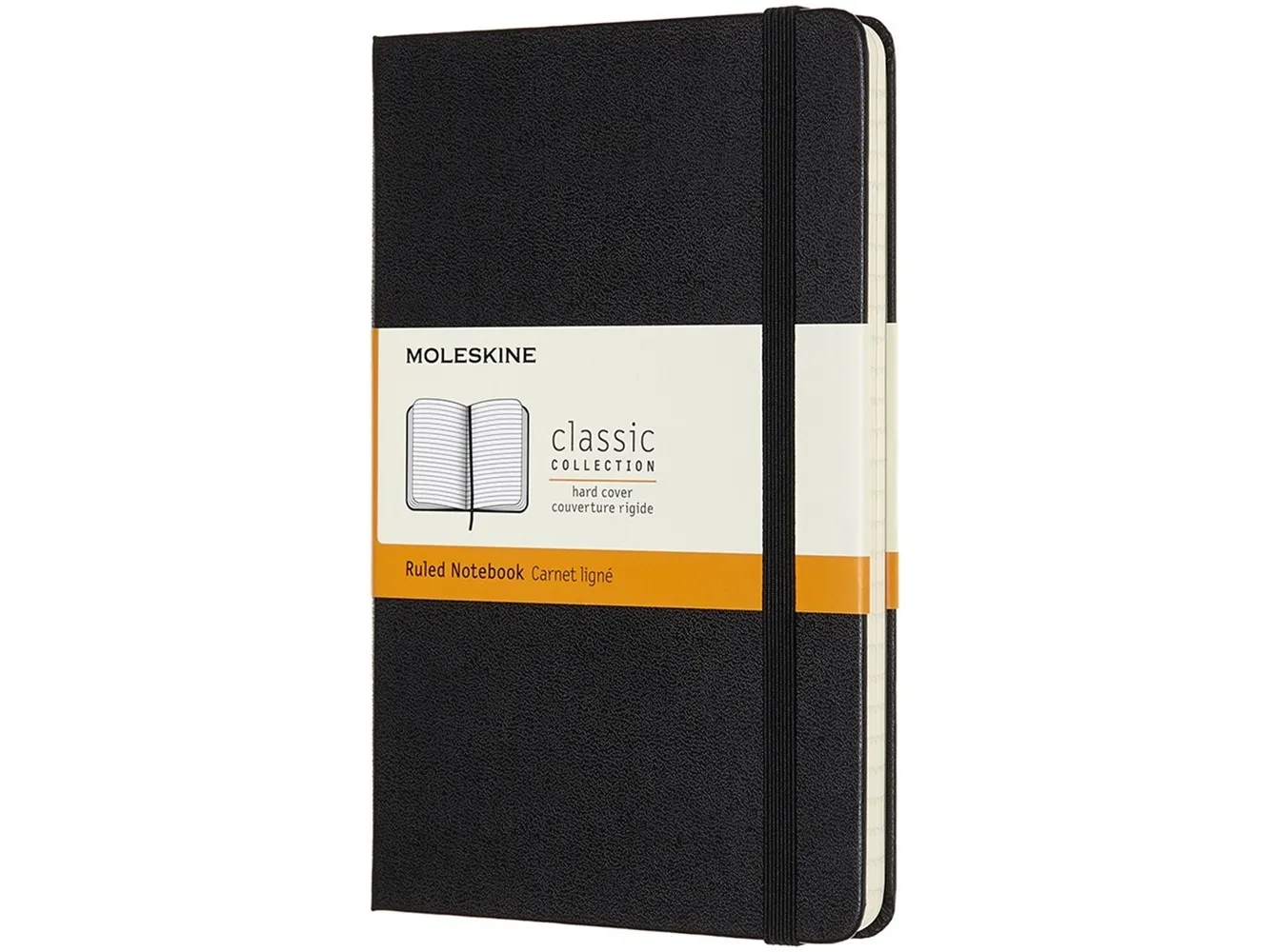 Moleskine Classic, Monokromatisk, Sort, 208 ark, 70 g/m², Linjerte ark, Innbundet (hardcover)