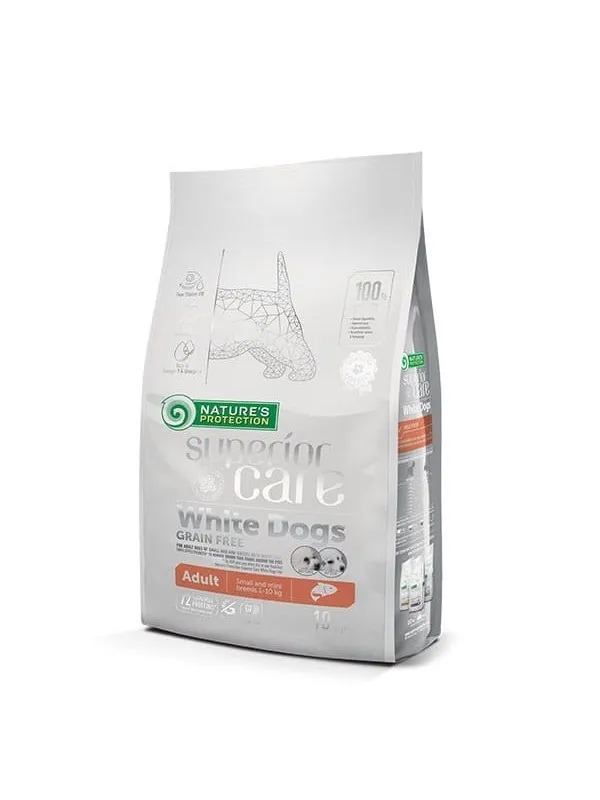 Nature's Protection Superior Care White Dogs Grain Free Junior Small Białoryba - dry food for puppies - 10 kg