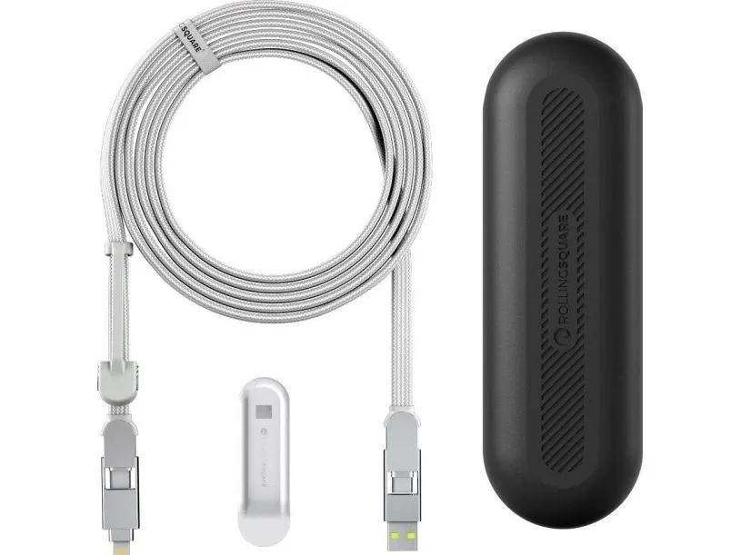 Rullende firkantet USB-kabel Rullende firkantet kabel - inCharge XL 3m hvit
