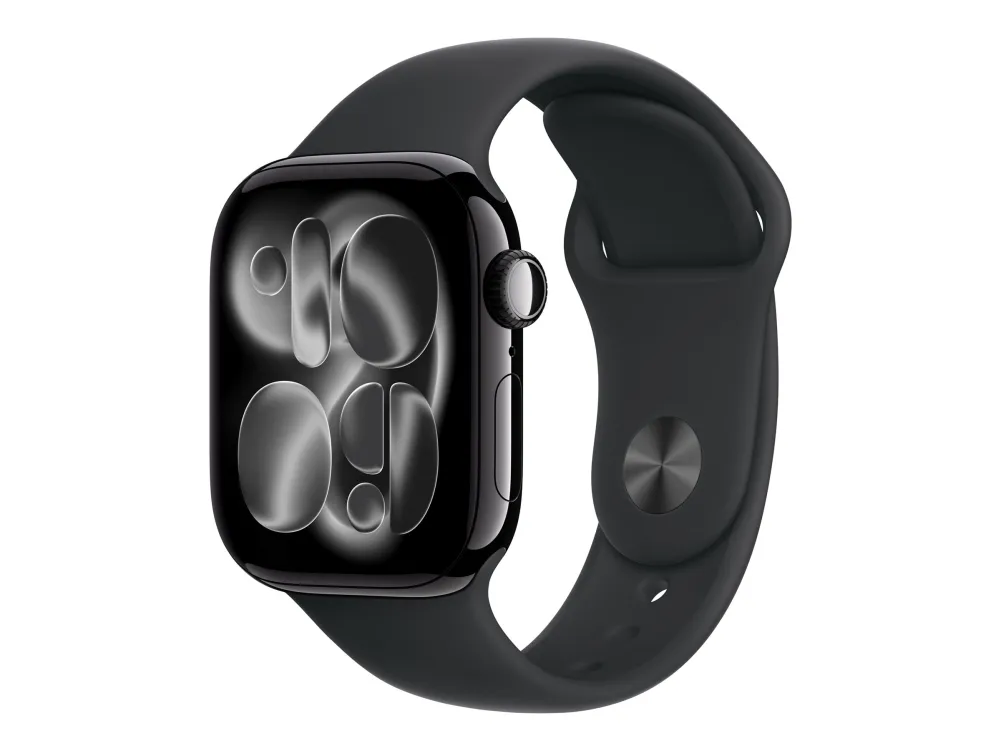Apple Watch Series 11 GPS 42mm Jet Black Aluminium Case with Black Sport Band - M/L