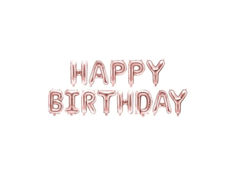 Folieballon Happy Birthday, rose gold