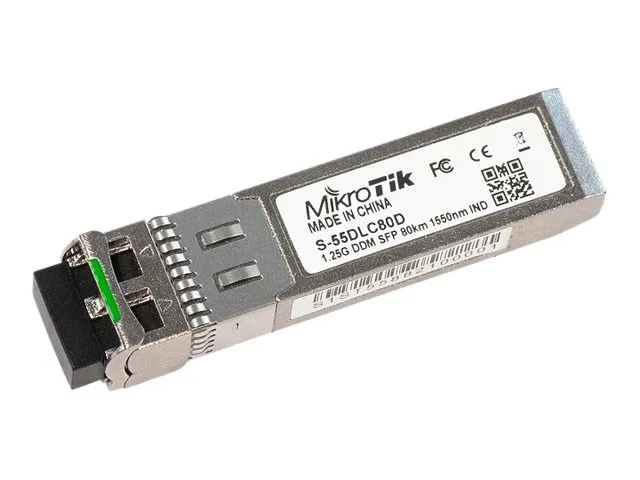 MikroTik S-55DLC80D - SFP (mini-GBIC) transceivermodul - SFP (mini-GBIC) / LC-enkeltmodus - opp til 80 km - 1550 nm