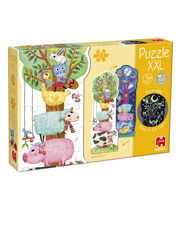 Jumbo Goula Reversible Puzzle XXL Farm Day and Night 27 pcs. Gulv