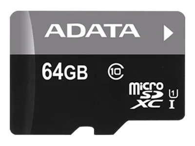 ADATA Premier - Flashminnekort (microSDXC til SD-adapter inkludert) - 64 GB - UHS Class 1 / Class10 - microSDXC UHS-I - for detaljhandel