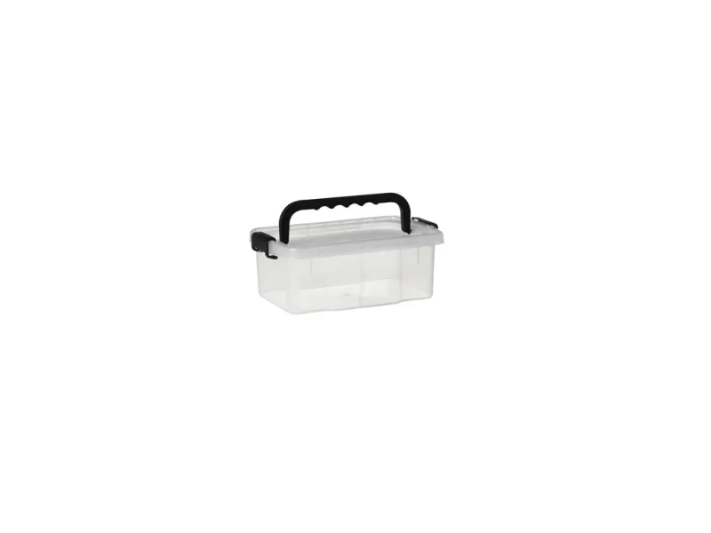 Plast team oppbevaringsboks UNO BOX 11,5 liter transparent PP med lokk svarte (12340800) 1 stk