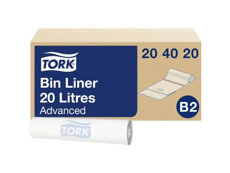 Avfallsposer Tork B2 52x58 cm hvite - (10 ruller x 100 poser per kartong)