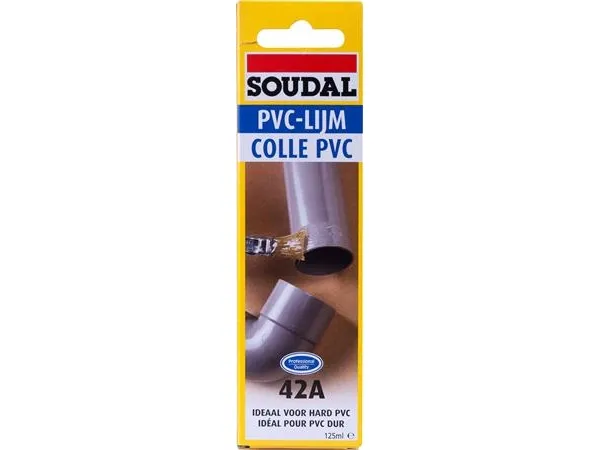 Hurtigtørrende PVC lim 125ml tube, til limning af hårde PVC materialer, bl.a. alle PVC-rør, fittings, tagrender, osv.