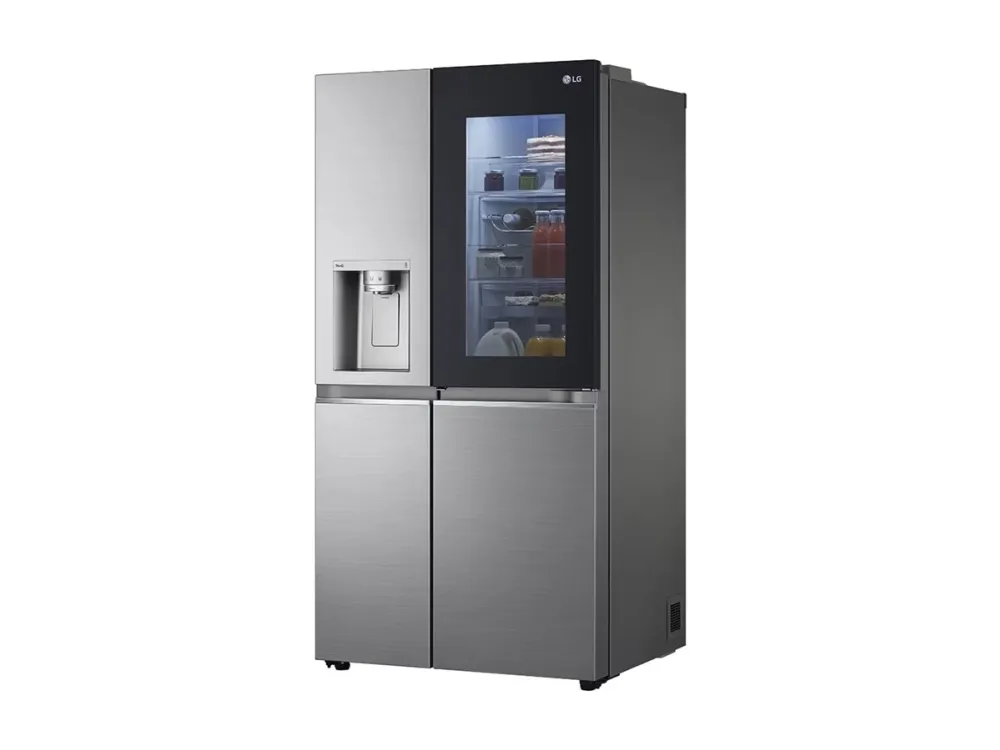 LG GSXV91PZAE - Kjøleskap/fryser - side-ved-side med vannautomat, isdispenser - Wi-Fi - bredde: 91.3 cm - dybde: 73.5 cm - høyde: 179 cm - 635 liter - Klasse E - skinnende stål