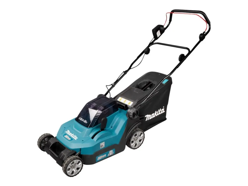 Makita DLM382PM2 - Gressklipper - trådløs - 18 V - 4 Ah - 2 batterier - 3700 rpm - 38 cm - 16.9 kg