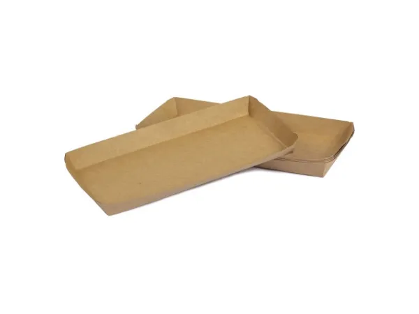 Pølsebakke,200x90x20mm Pap, brun, pakke a 100 stk Fødevaregodkendt