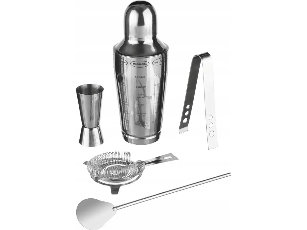 Secret de Gourmet bartender for drinker, shaker 600 ml, metall, 5 elementer