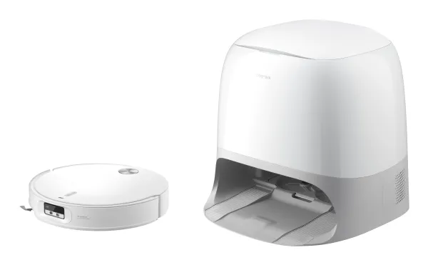 Roborock Qrevo Curv 2 ProX, Uten pose, Hvit, Rund, Støv pose, 3 hjul, 79,8 mm