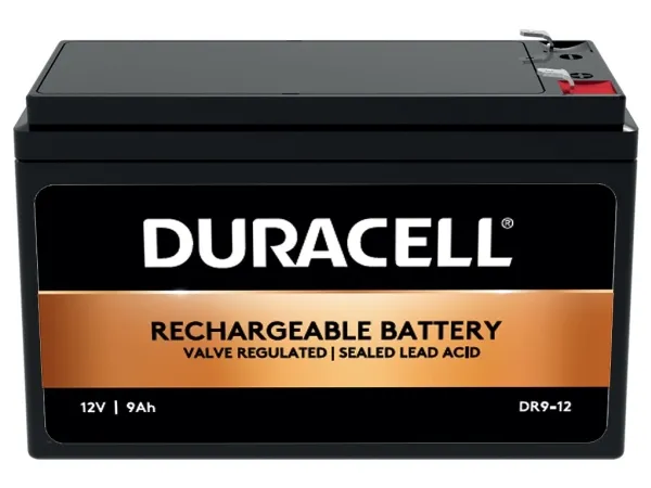 Duracell DR9-12, Forseglet blysyre (VRLA), 12 V, 9 Ah, 9000 mAh, 108 Wh, 2,4 kg