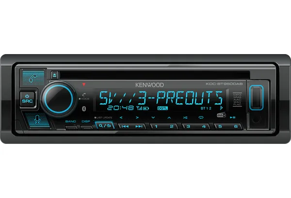 Kenwood Electronics KDC-BT960DAB, Svart, 1 DIN, 200 W, 4.0 kanaler, 50 W, CD, CD-R, CD-RW