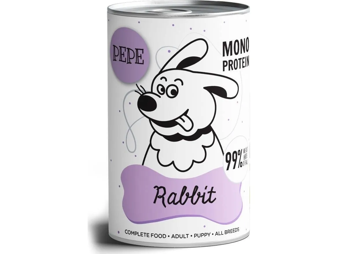 PEPE MONO PROTEIN hundemat våtfôr kanin 400 g