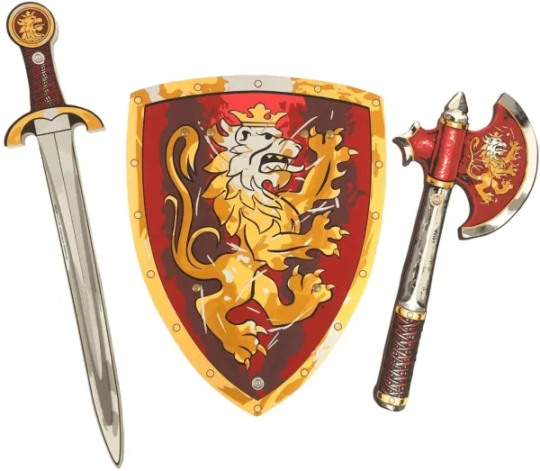 Impulse Toys Noble Knight Set, Red (Sword, Shield & Axe)
