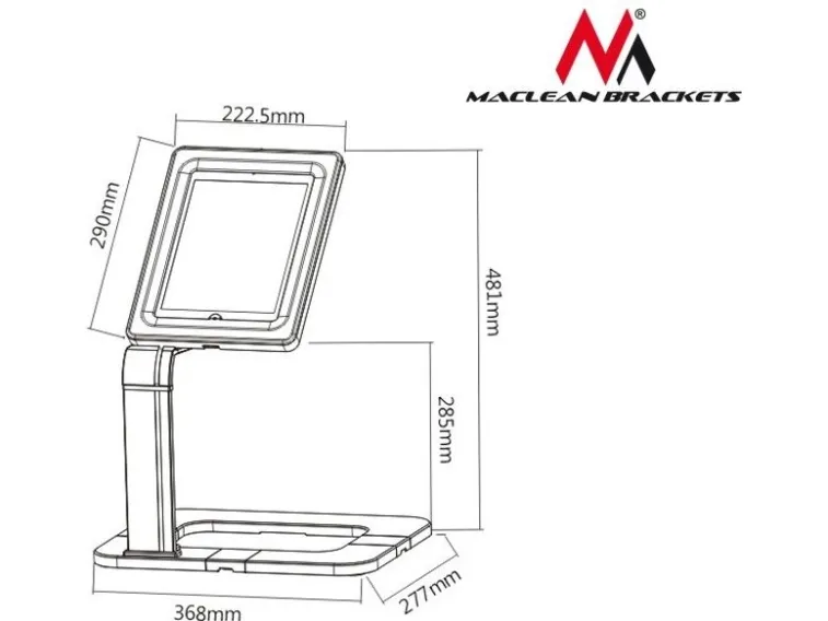 Maclean MC-644 - Stativ - for nettbrett - ABS-plast - svart, hvit - skjermstørrelse: 9.7-10.1