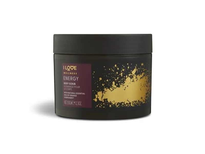 I Love Wellness ENERGY Body Scrub with Natural Essential Oils of Orange and Bergamot 350g