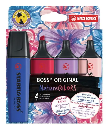 Stabilo Boss Nature Colors Wildflower utgave med 4 stk.