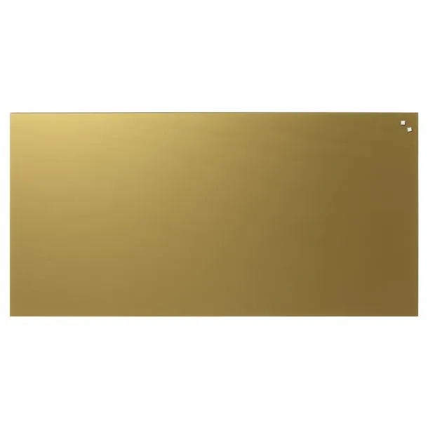 Splashback 100 x 50 cm.Glas med metal bagplade. Guld