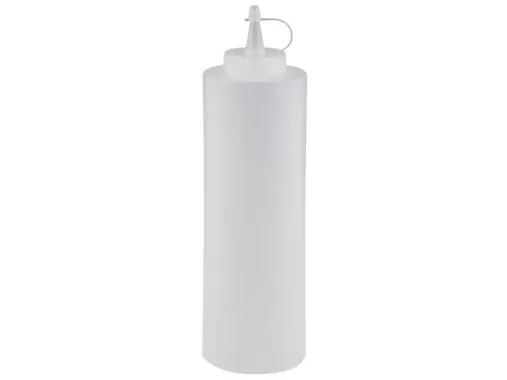 Plastflaske 700 ml Ø7x24 cm med Tud/Skruelåg Klar,stk